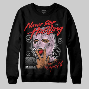 Awake NY x Air Jordan 5 Arctic Pink DopeSkill Sweatshirt Never Stop Hustling Graphic Streetwear - Black