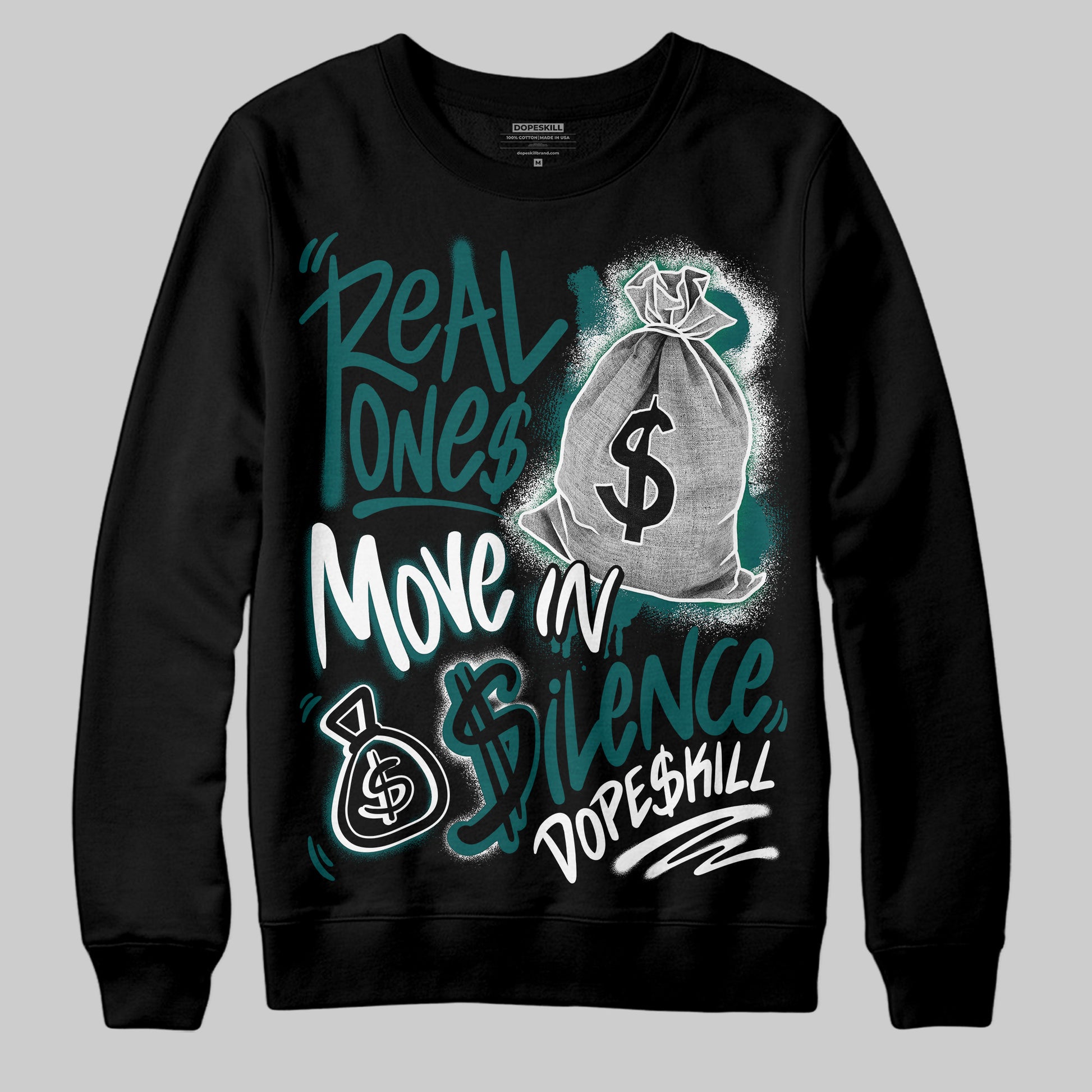 ASICS Gel-1130 'White Dark Neptune' DopeSkill Sweatshirt Real Ones Move In Silence Graphic Streetwear - Black