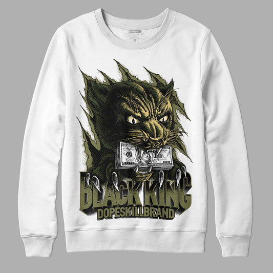 Jordan 4 Retro SE Craft Medium Olive DopeSkill Sweatshirt Black King Graphic Streetwear - White