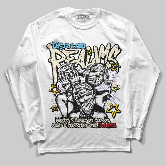 Jordan 17 Retro Low SP Infinite Archives DopeSkill Long Sleeve T-Shirt Distorted Realms Graphic Streetwear - White