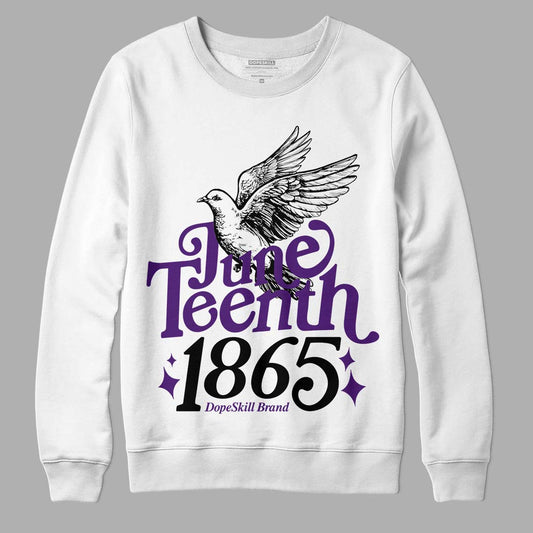 Jordan 12 “Field Purple” DopeSkill Sweatshirt Juneteenth 1865 Graphic Streetwear - White