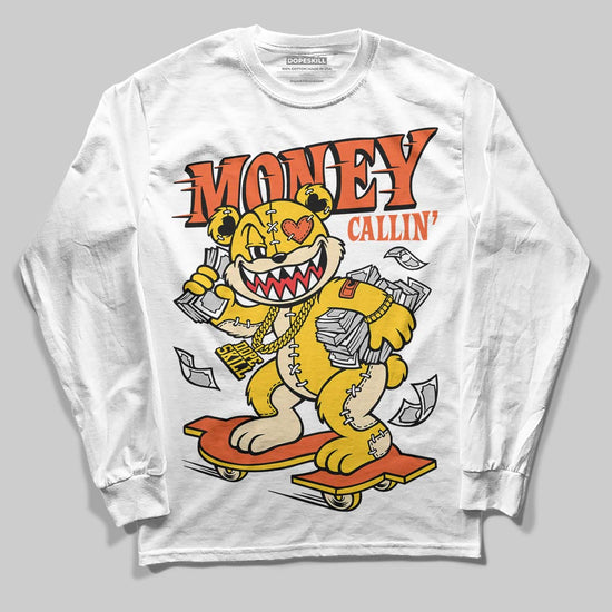Yellow Sneakers DopeSkill Long Sleeve T-Shirt Money Callin' Graphic Streetwear - White