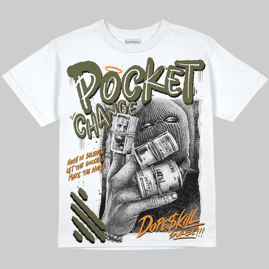 Jordan 5 Olive DopeSkill Oversize Print T-Shirt Pocket Change Graphic Streetwear