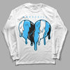 Jordan 1 High Retro OG “University Blue” DopeSkill Long Sleeve T-Shirt Slime Drip Heart Graphic Streetwear - White