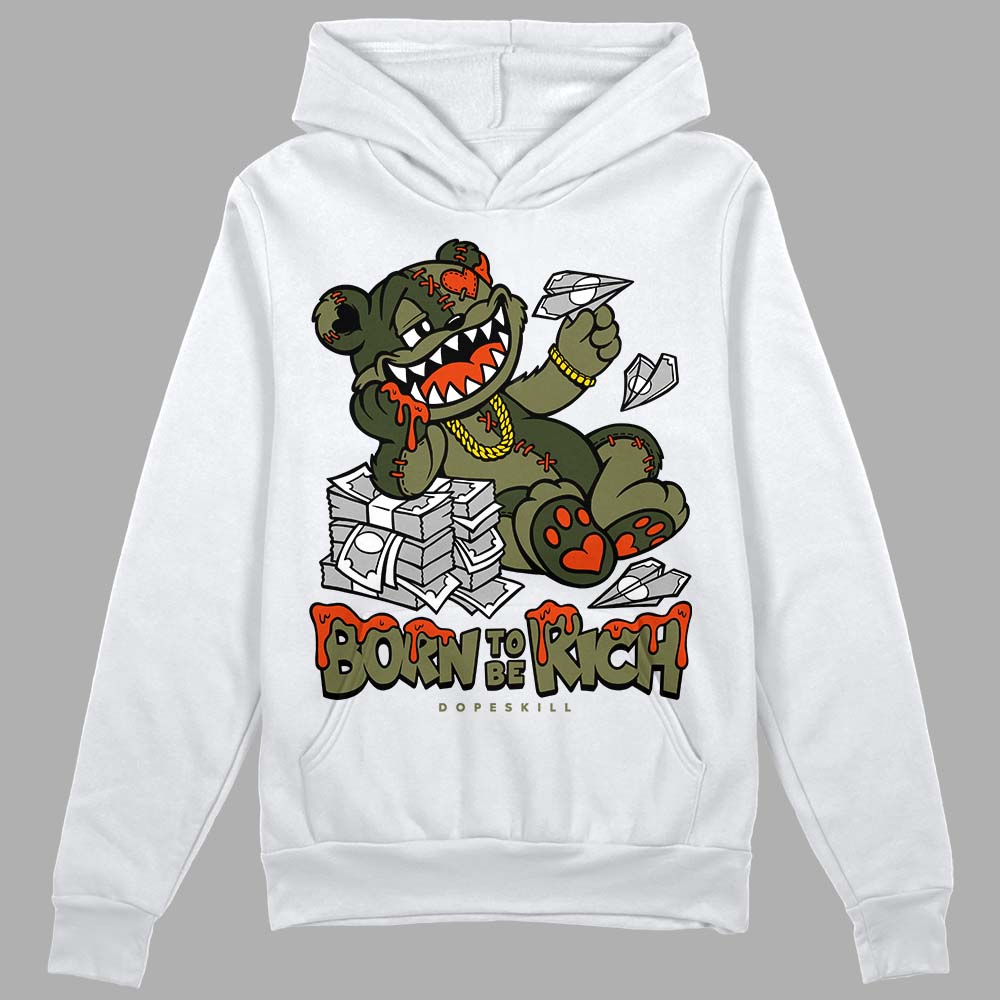 Olive Sneakers DopeSkill Hoodie Sweatshirt Born To Be Rich Graphic Streetwear - White