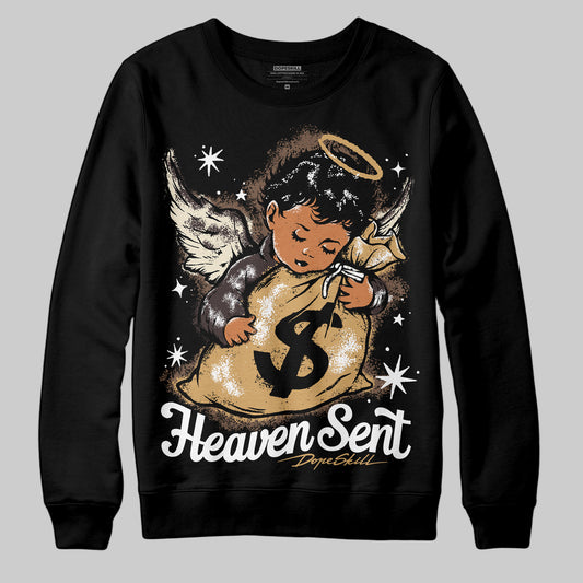 Jordan 5 “Earth/Metallic Gold” DopeSkill Sweatshirt Heaven Sent Graphic Streetwear - Black