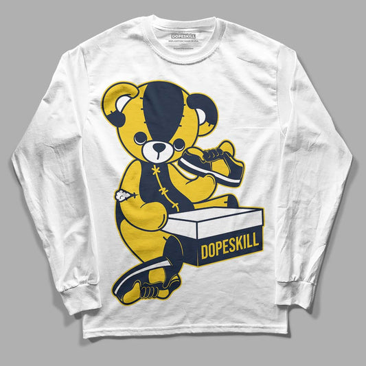 Dunk Low Vintage “Michigan” DopeSkill Long Sleeve T-Shirt Sneakerhead BEAR Graphic Streetwear - White