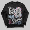 Jordan 3 GS “Denim/Pink Glow” DopeSkill Long Sleeve T-Shirt Real Ones Move In Silence Graphic Streetwear - Black