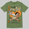 Olive Sneakers DopeSkill Olive T-Shirt No Fake Love Graphic Streetwear