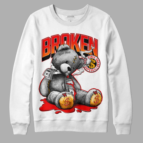 Red Sneakers DopeSkill Sweatshirt Sick Bear Graphic Streetwear - White