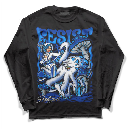Jordan 5 Racer Blue DopeSkill Long Sleeve T-Shirt Resist Graphic Streetwear - Black