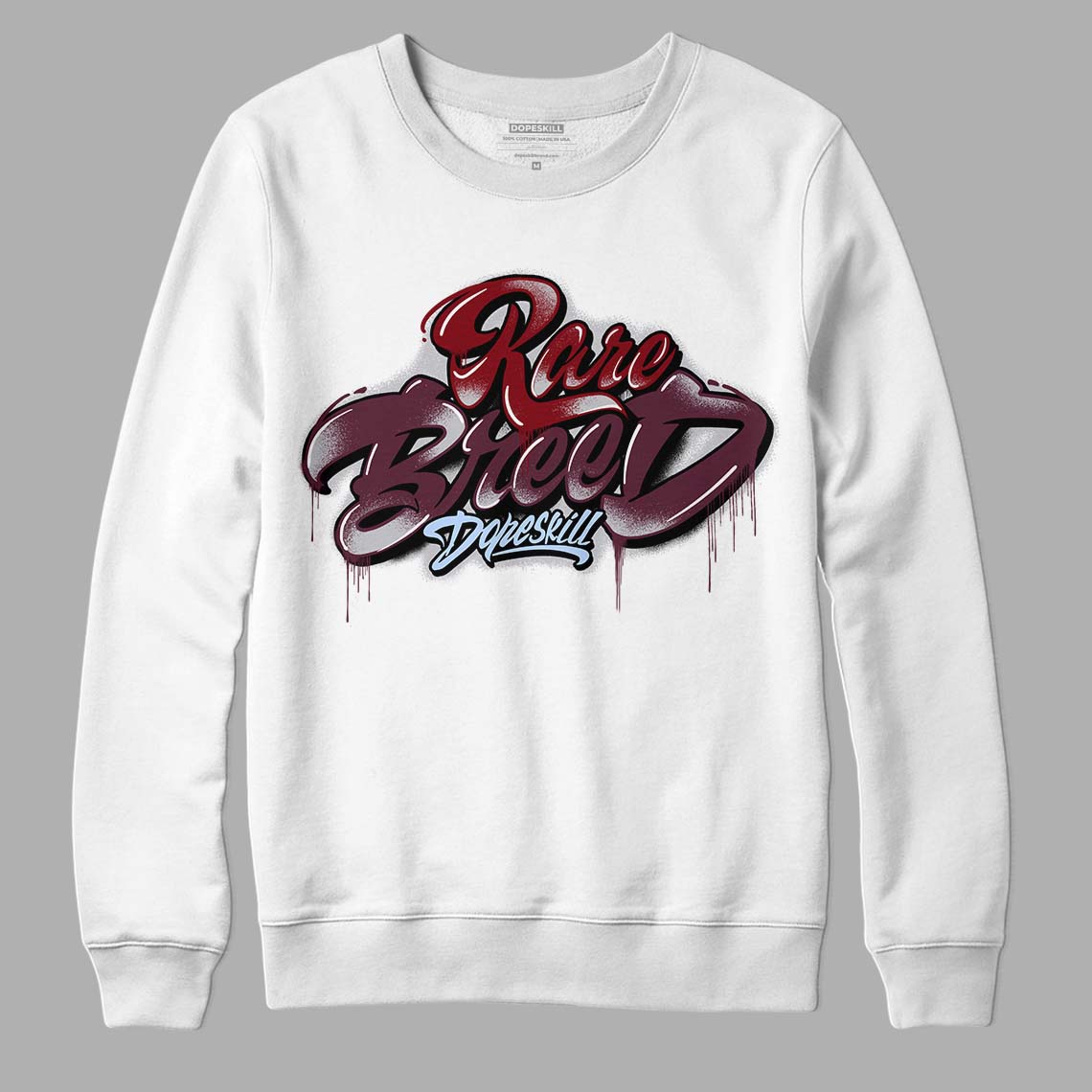 Jordan 5 Retro Burgundy (2023) DopeSkill Sweatshirt Rare Breed Type Graphic Streetwear - White 