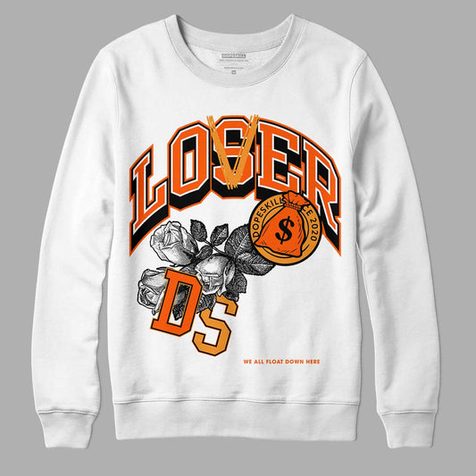 Jordan 12 Retro Brilliant Orange DopeSkill Sweatshirt Loser Lover Graphic Streetwear - White