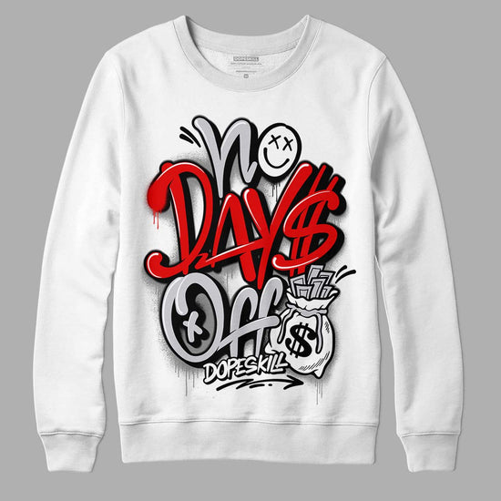 Jordan 2 Retro "Black Cement" DopeSkill Sweatshirt No Days Off Graphic Streetwear - White 