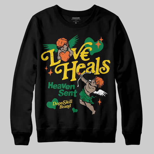 Green Sneakers DopeSkill Sweatshirt New Love Heals Graphic Streetwear - Black