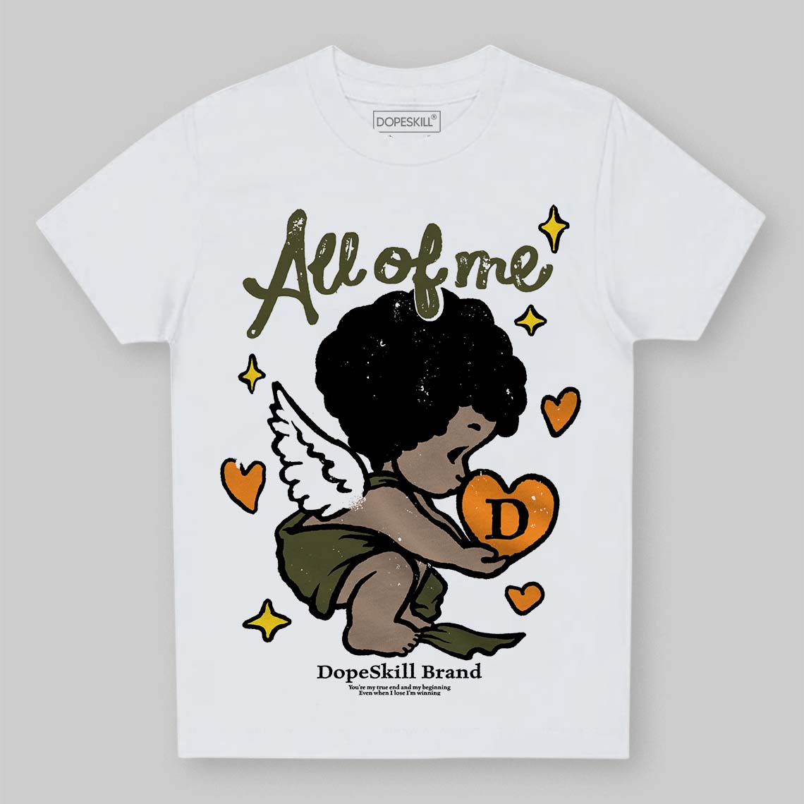 Olive Sneakers DopeSkill Toddler Kids T-shirt All Of Me Graphic Streetwear - White 