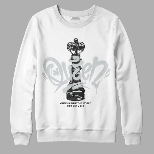 Jordan 1 Retro Low OG Black Cement DopeSkill Sweatshirt Queen Chess Graphic Streetwear - White