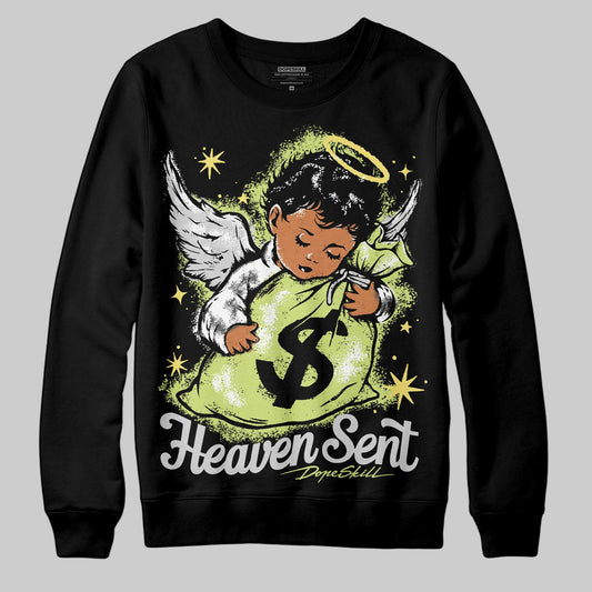 Jordan 4 GS “Light Lemon Twist” DopeSkill Sweatshirt Heaven Sent Graphic Streetwear - Black
