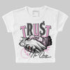 Jordan 4 WMNS “Orchid” DopeSkill Women's Crop Top Trust No One Graphic Streetwear - White