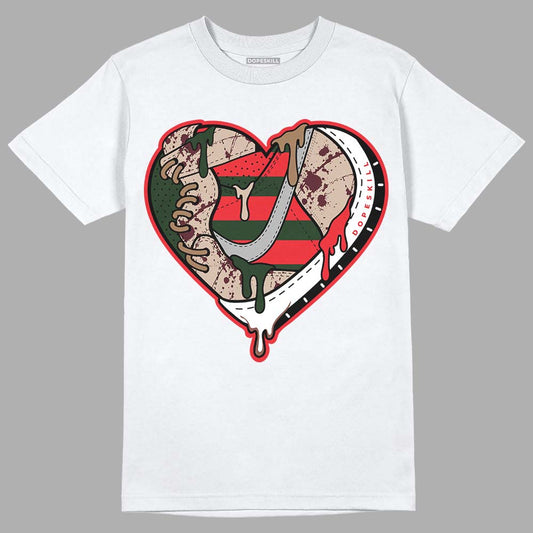 Dunk Low Freddy Krueger DopeSkill T-Shirt Heart Jordan Graphic Streetwear - White