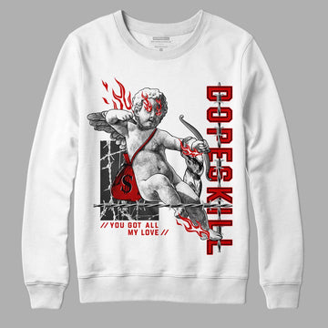 Jordan 1 Retro Low "Black Toe" DopeSkill Sweatshirt You Got All My Love Graphic Streetwear - White