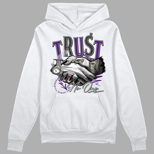 Jordan 12 "Field Purple" DopeSkill Hoodie Sweatshirt Trust No One Graphic Streetwear - White 