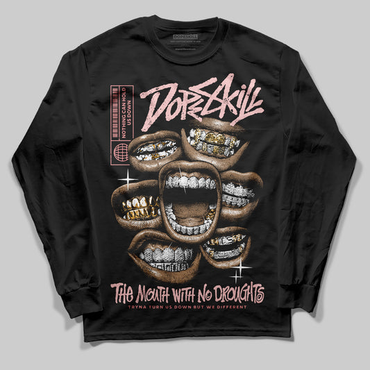 Jordan 3 Retro Valentine's Day Treat Yourself (2025) DopeSkill Long Sleeve T-Shirt The Mouth With No Droughts Graphic Streetwear - black