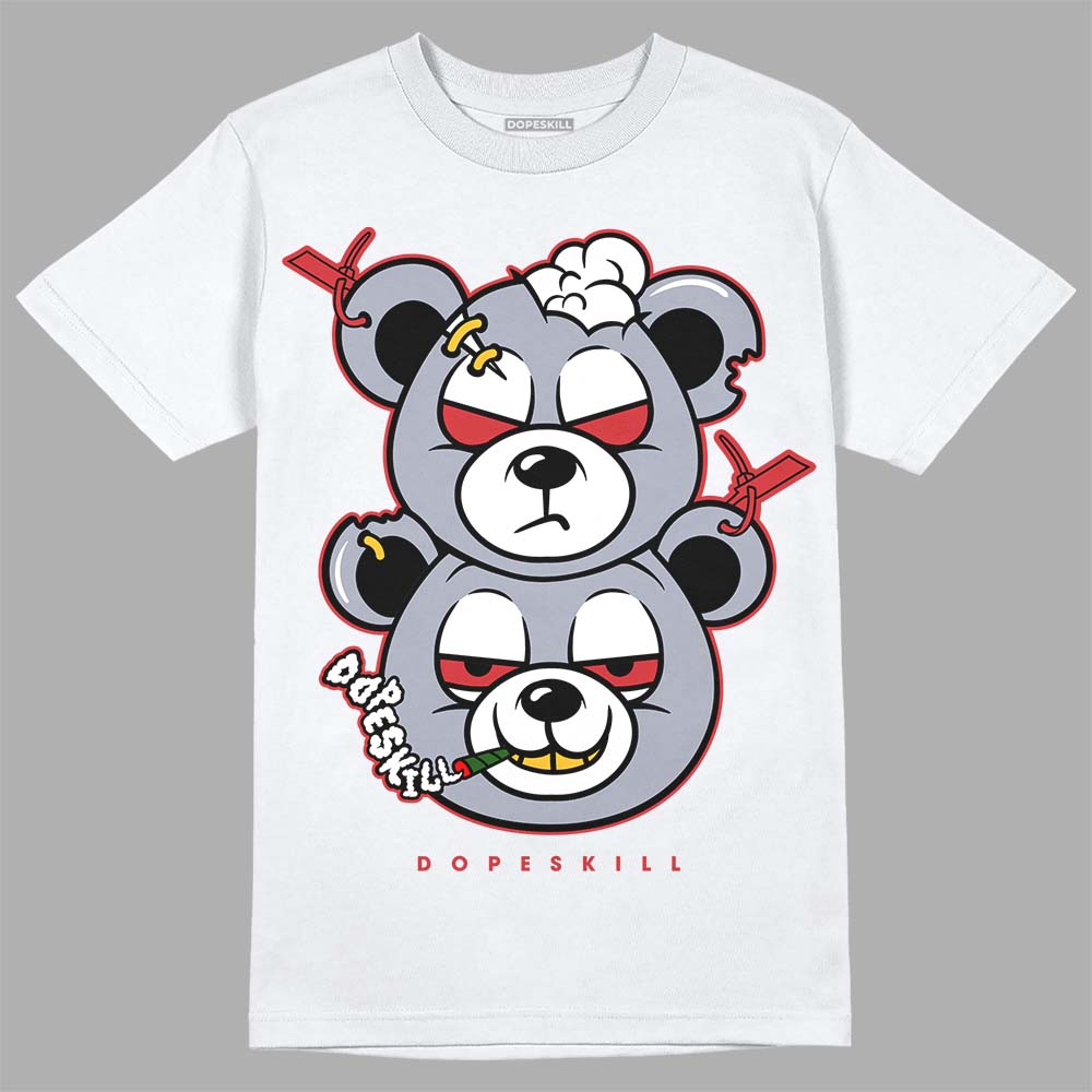 Jordan 4 “Bred Reimagined” DopeSkill T-Shirt New Double Bear Graphic Streetwear - White 