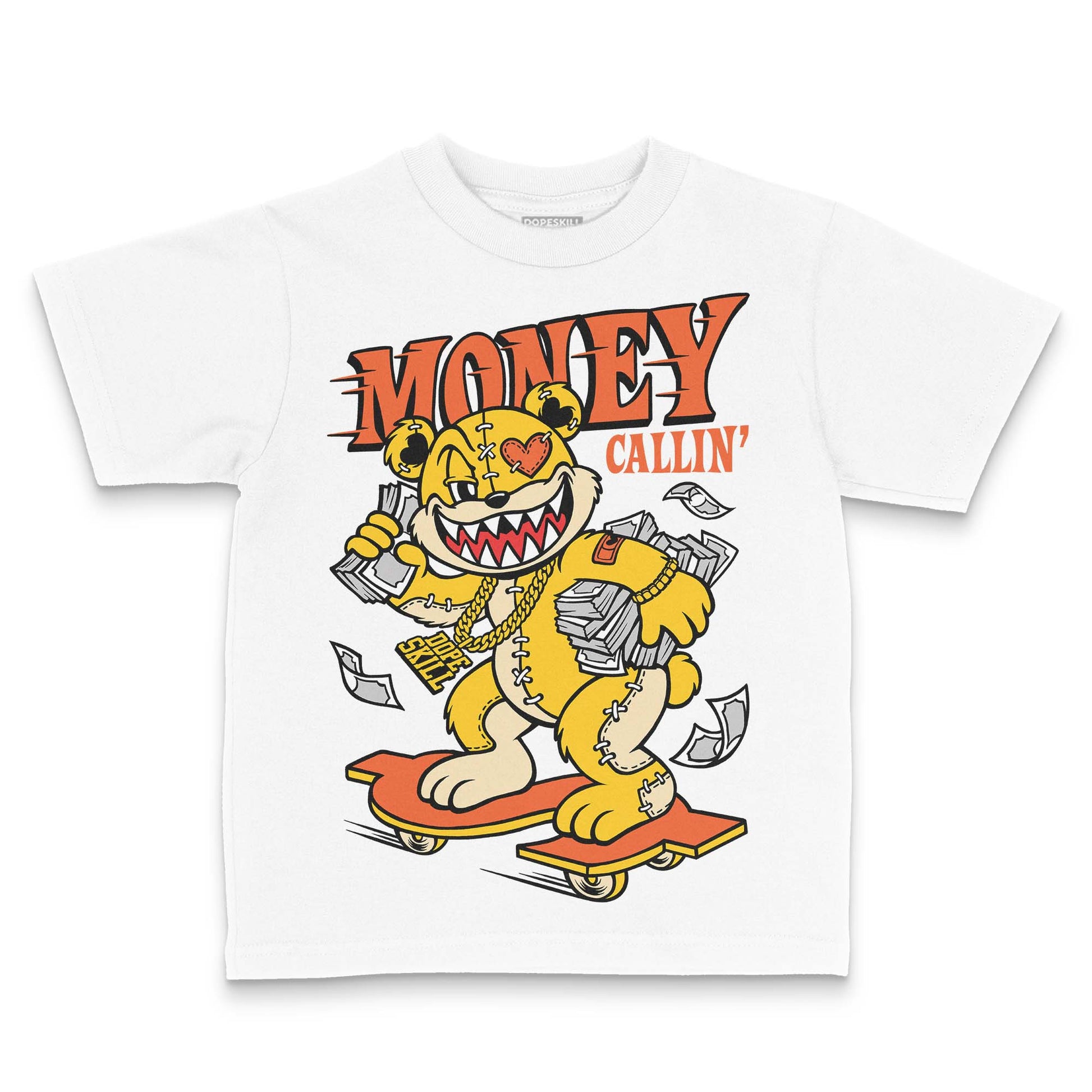 Yellow Sneakers DopeSkill Toddler Kids T-shirt Money Callin' Graphic Streetwear - White