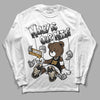 Jordan 11 "Gratitude"  DopeSkill Long Sleeve T-Shirt Money Is Our Motive Bear Graphic Streetwear - White 