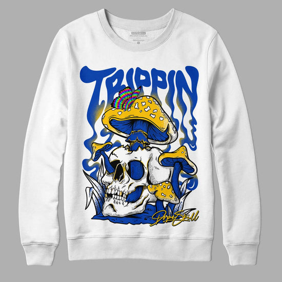 Jordan 14 “Laney” DopeSkill Sweatshirt Trippin Graphic Streetwear - White