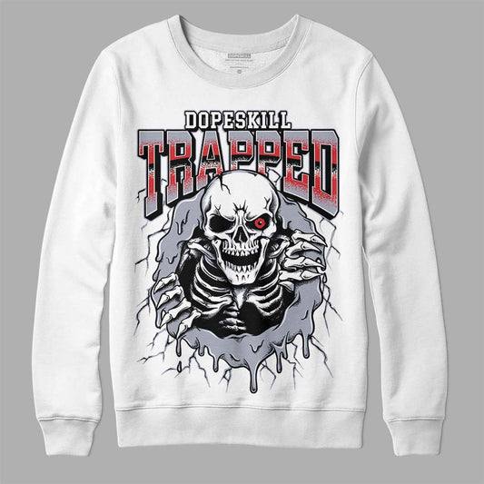 Jordan 4 “Bred Reimagined” DopeSkill Sweatshirt Trapped Halloween Graphic Streetwear - White