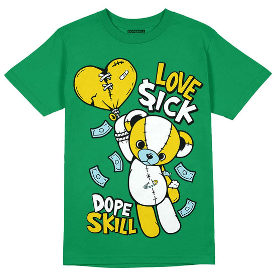 Jordan 5 “Lucky Green” DopeSkill Green T-shirt Love Sick  Graphic Streetwear 