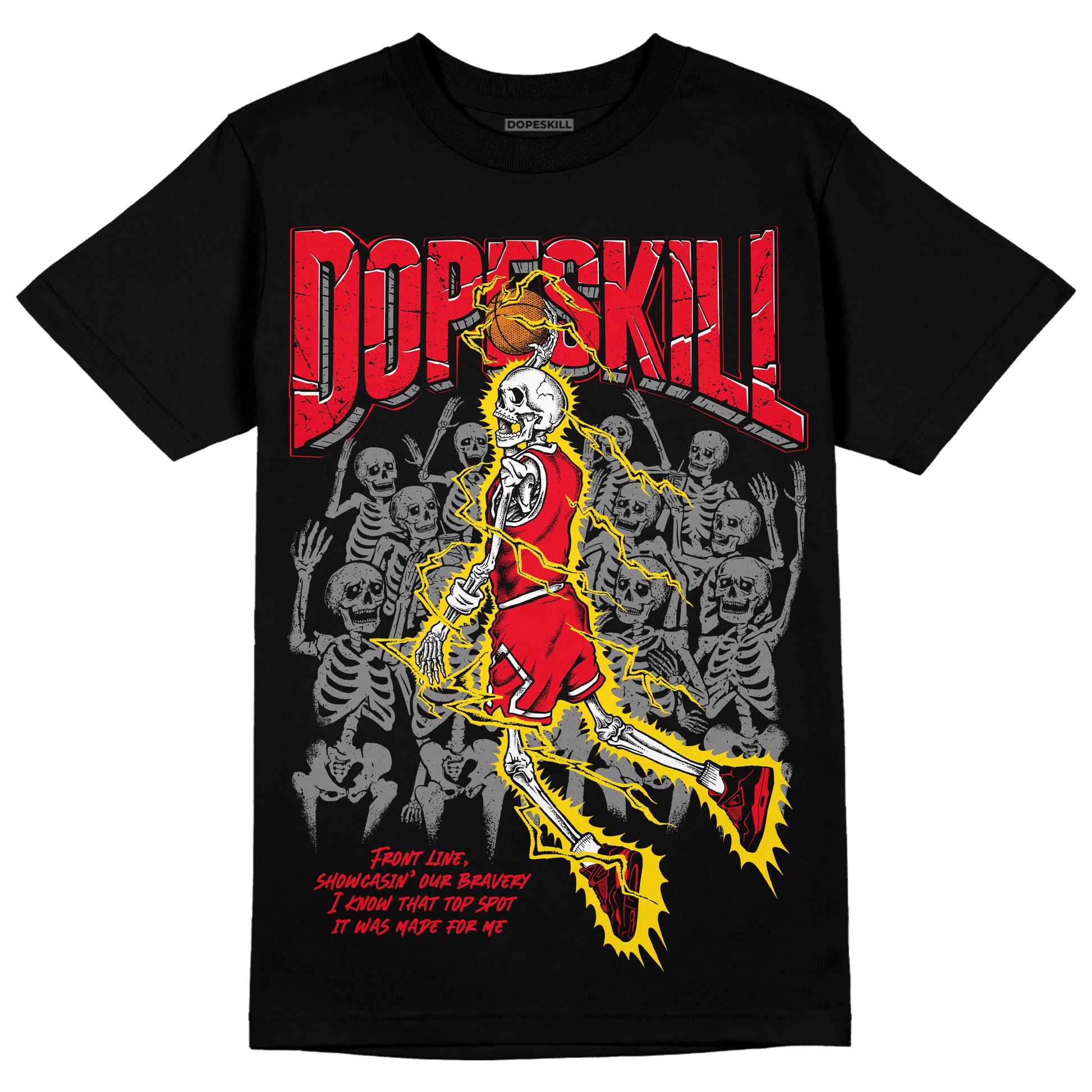 Jordan 4 Red Thunder DopeSkill T-Shirt Thunder Dunk Graphic Streetwear - Black