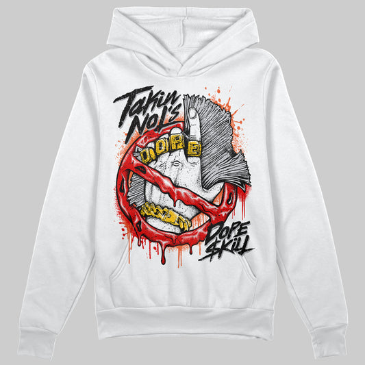 Jordan 4 Retro Red Cement DopeSkill Hoodie Sweatshirt Takin No L's Graphic Streetwear - WHite