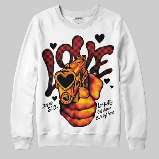 Black and White Sneakers DopeSkill Sweatshirt Love Shot Graphic Streetwear - White