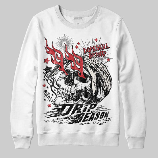 Jordan 4 “Flight Club” DopeSkill Sweatshirt Drip Season Graphic Streetwear - White