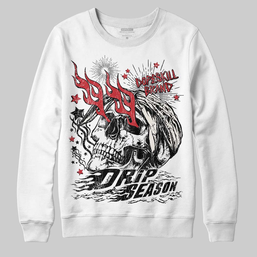 Jordan 4 “Flight Club” DopeSkill Sweatshirt Drip Season Graphic Streetwear - White