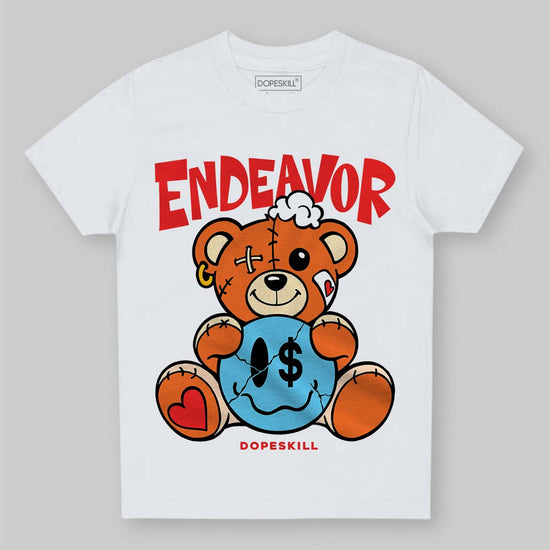 Orange, Black and White Sneakers DopeSkill Toddler Kids T-shirt Endeavor Graphic Streetwear - WHite