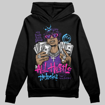 PURPLE Sneakers DopeSkill Hoodie All Hustle No Luck Graphic Streetwear - black