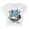 Jordan 2 Low "University Blue" DopeSkill Women's Crop Top Trust No One Graphic Streetwear - White 