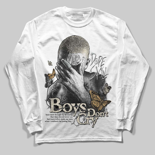 Jordan 5 Retro Reverse Metallic DopeSkill Long Sleeve T-Shirt Boys Don't Cry Graphic Streetwear - White