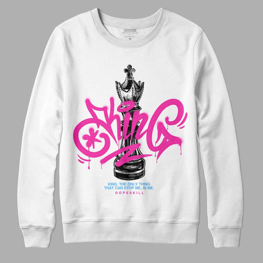 Pink Sneakers DopeSkill Sweatshirt King Chess Graphic Streetwear - White