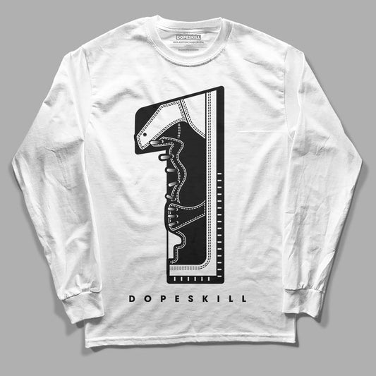 Jordan 1 High OG “Black/White” DopeSkill Long Sleeve T-Shirt No.1 Graphic Streetwear - White 