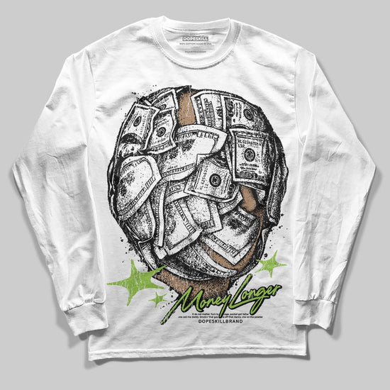 Neon Green Sneakers DopeSkill Long Sleeve T-Shirt Money Longer Graphic Streetwear - White