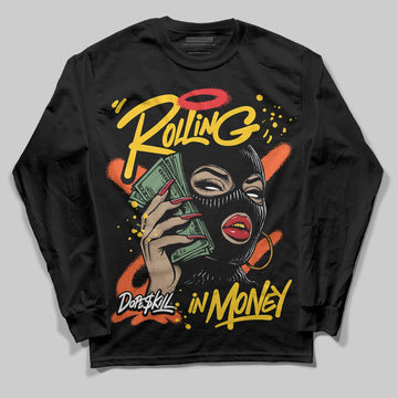 Yellow Sneakers DopeSkill Long Sleeve T-Shirt Rolling in Money Graphic Streetwear - Black
