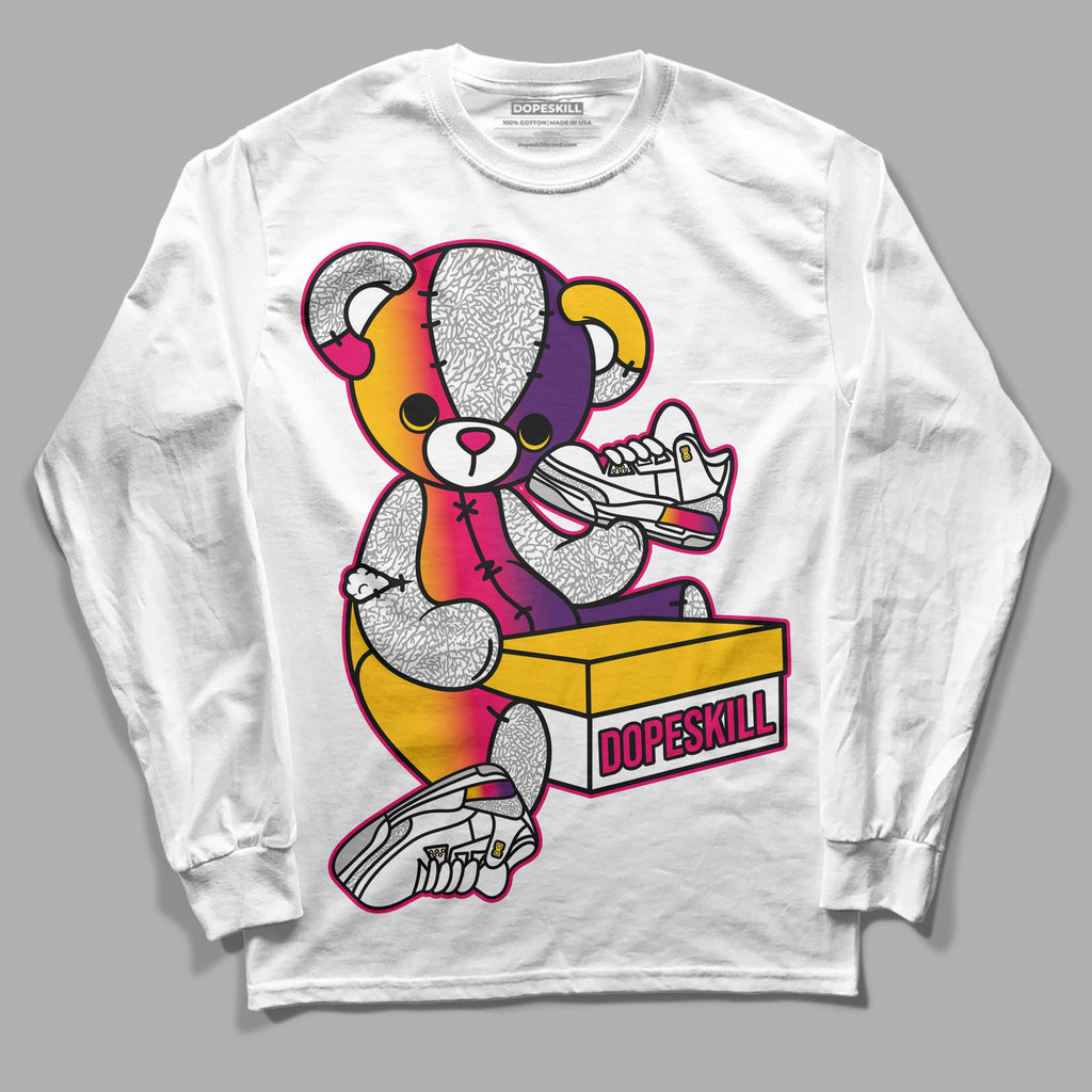 Jordan 3 Retro SP J Balvin Medellín Sunset DopeSkill Long Sleeve T-Shirt Sneakerhead BEAR Graphic Streetwear - White 
