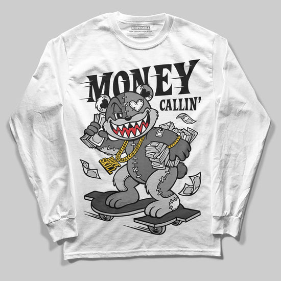 Jordan 4 “Black Cat” (2025) DopeSkill Long Sleeve T-Shirt Money Callin' Graphic Streetwear - White