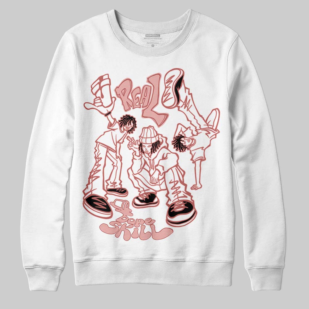 Jordan 1 Low OG “Rust Pink” DopeSkill Sweatshirt Real Y2K Players Graphic Streetwear - White 