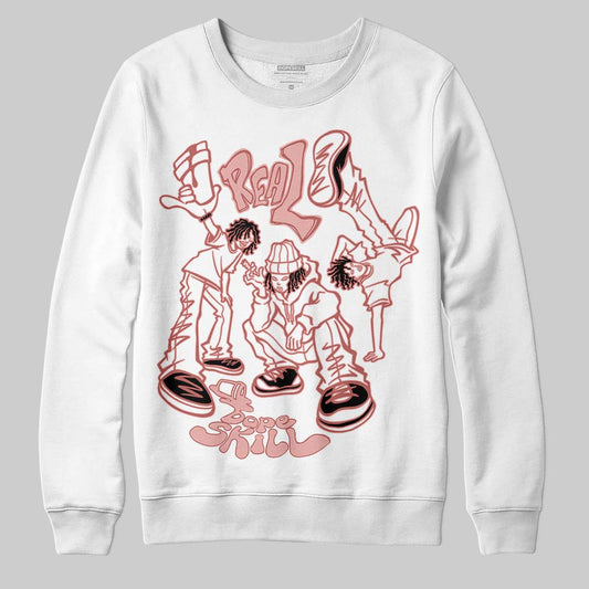 Jordan 1 Low OG “Rust Pink” DopeSkill Sweatshirt Real Y2K Players Graphic Streetwear - White 